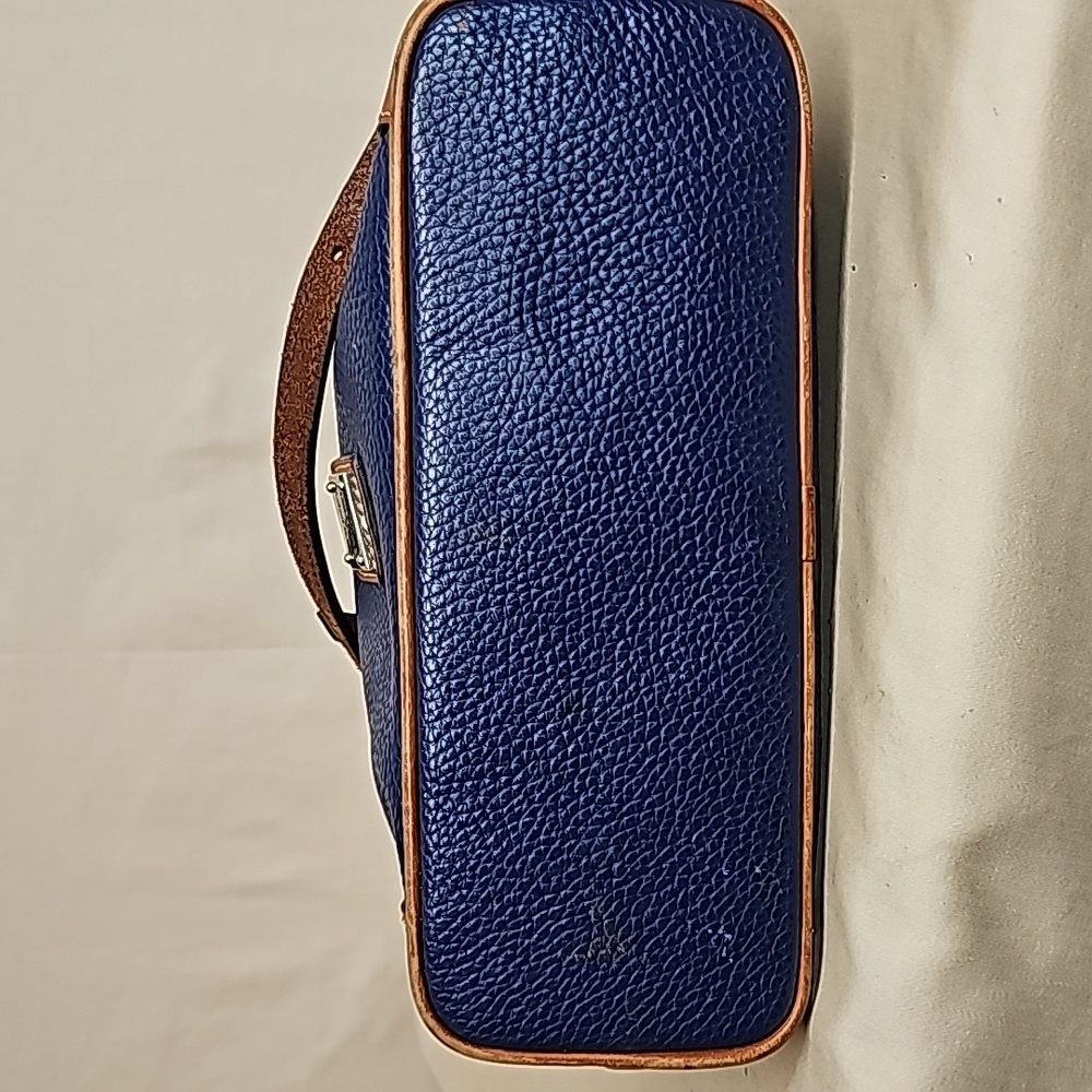 Dooney & Bourke Navy Blue Leather Crossbody with Brown Trim - Picture 5 of 7